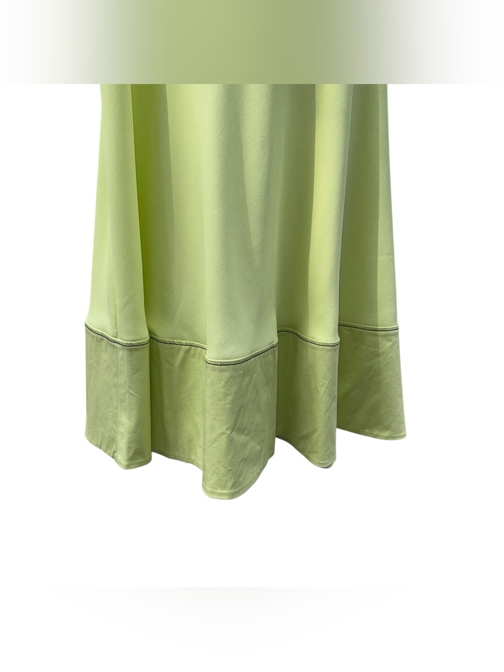 PROENZA SCHOULER White Label Plunging Shoulder Tie V-Neck Midi Dress Celery Sz 8 - Picture 8 of 16